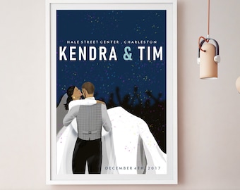 Custom Wedding Sign, Personalized Keepsake Art, Wedding Decor, Reception Sign, Guest Book, Anniversary Gift, Bride & Groom, Couple Portrait