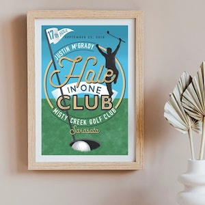 Custom Gift for Golfer, Hole In One, Golf Printable for Dad, Retirement Gift, Birthday Gift for Golfer, Golf Lover Wall Decor, Golf Award