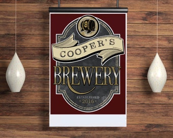 Personalized Home Bar Sign, Basement Pub, Vintage Wall Décor, Custom Family Name, Bar Established, Father's Day Gift, Man Cave Gift for Him