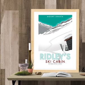 Benutzerdefinierte Ski Hütte Schild, Familienname, Winter Wandkunst, Berg Wohnkultur, personalisierte Hütte druckbare, Sport-Liebhaber Geschenk, Apres Ski Poster