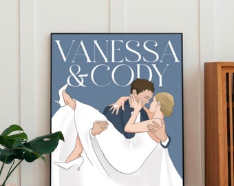 Custom Wedding Portrait Poster, Personalized Keepsake Art (Digital Download)