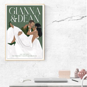 African American Groom Carrying bride over the threshhold in classic illustraton style