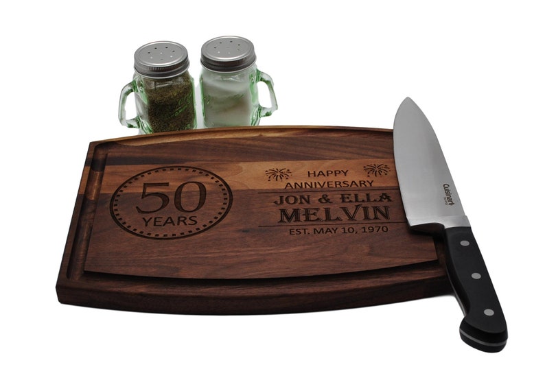 50th Anniversary Gifts Engraved Cutting Board Personalized ...