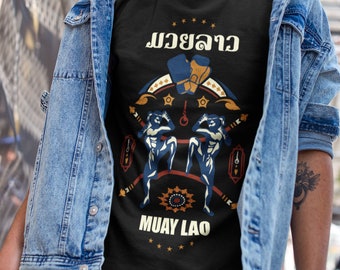 Muay Lao Muay Thai T-Shirt Laos Lao Activewear Fitness Athletic Sports Retro Grunge Vintage
