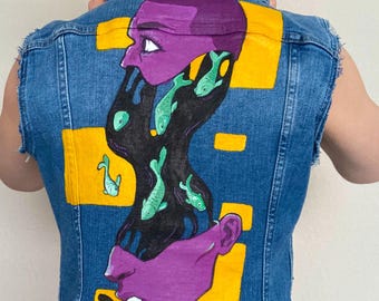 Words Don't Come Easy To Me - Jean Jacket Vest