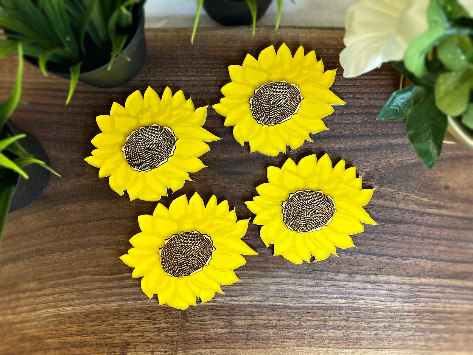 Sunflower Coaster Set Sunflower Coaster Sunflower Décor Etsy