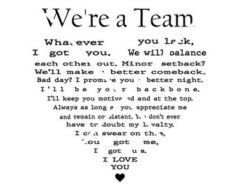 We Are A Team Quote | Etsy