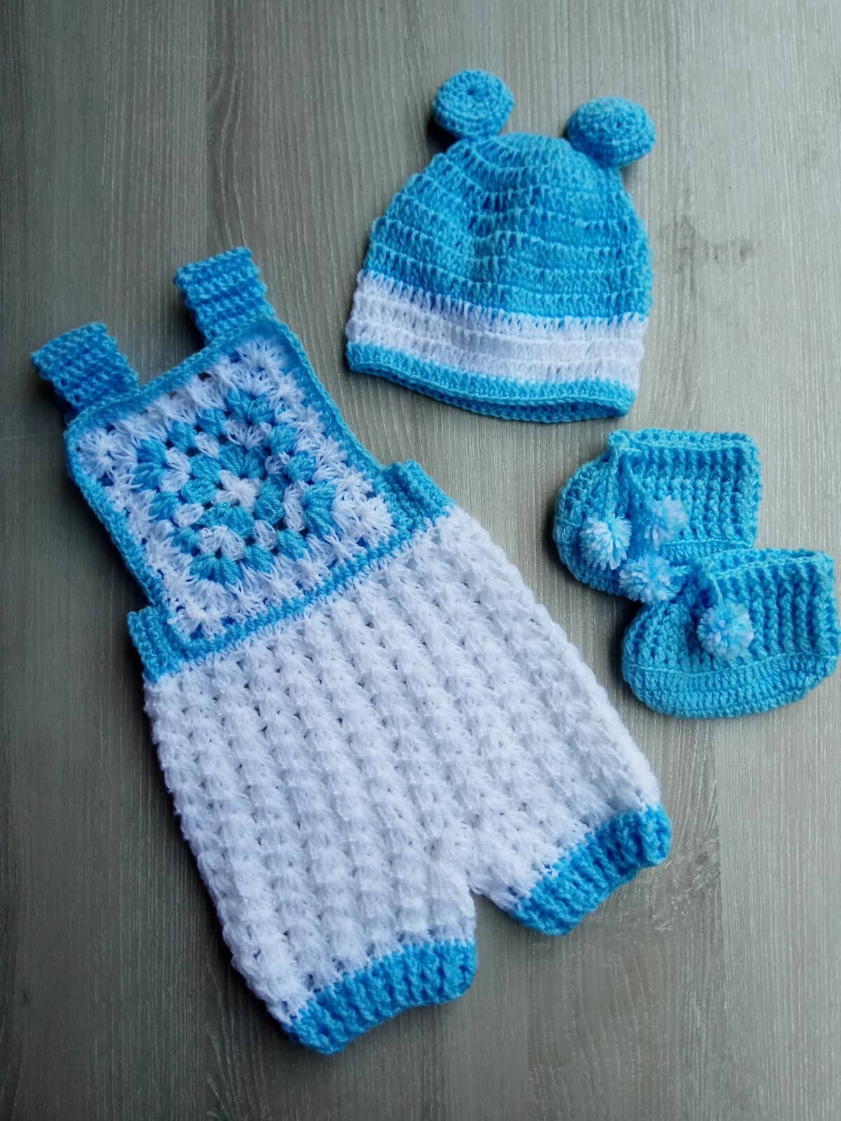 Knitted Hand made Romperdungarees Outfit for baby Boy with | Etsy