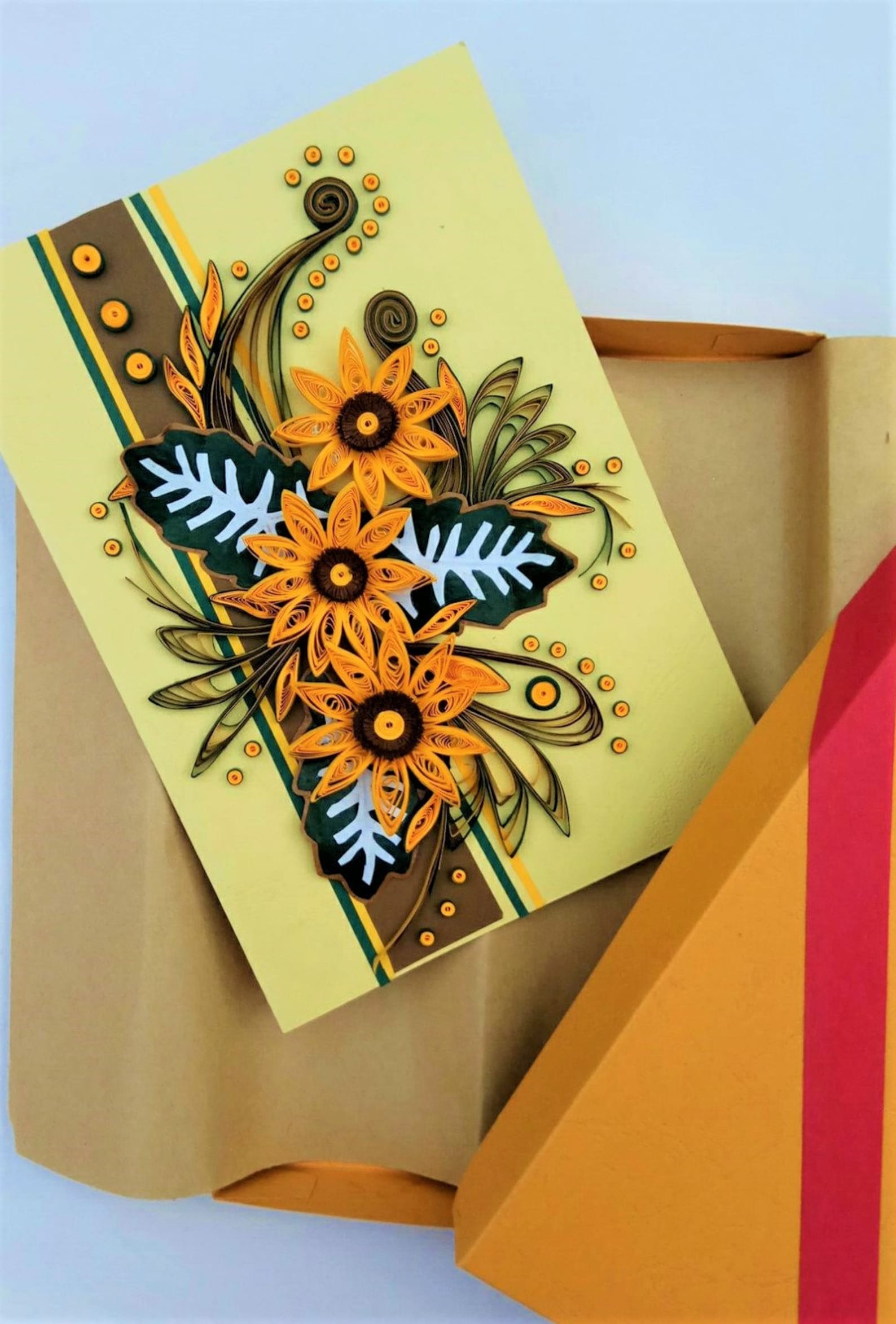 Quilled Art Card All Purpose Handmade Paper Quilled Cards Etsy