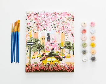 Park Avenue Spring by Joy Laforme Paint by Numbers Framed Mini