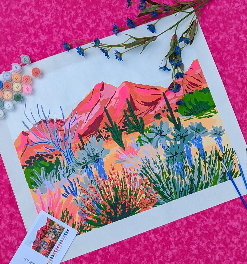 Bright Desert by Sarah Gesek Paint Anywhere Kit Adult Paint by Etsy