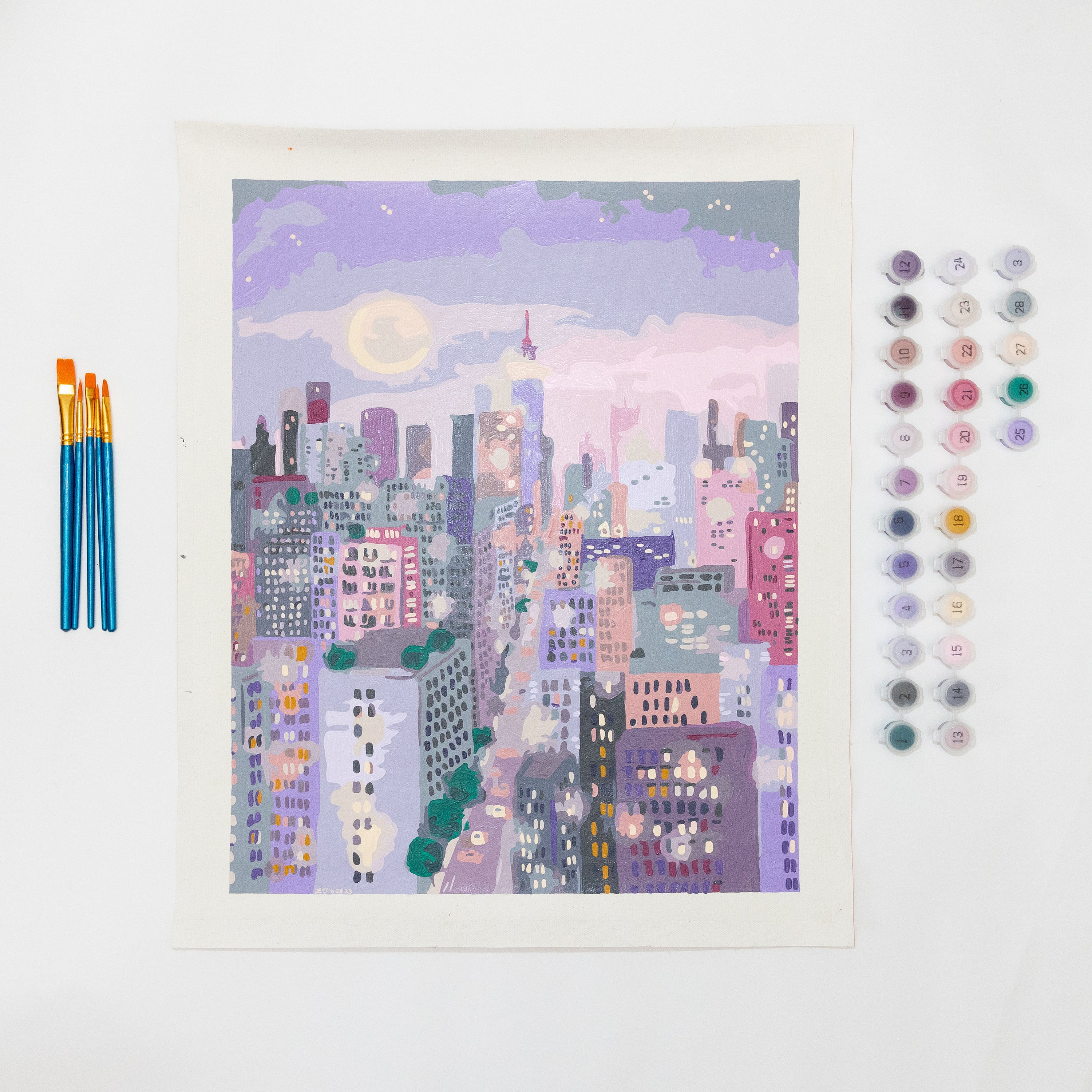 Cityscape Paint by Numbers Kit for Adults - Beginner UK