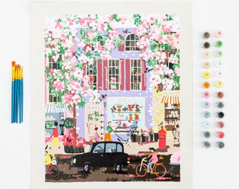 Periwinkle Blossom Street by Joy Laforme Paint by Numbers Deluxe