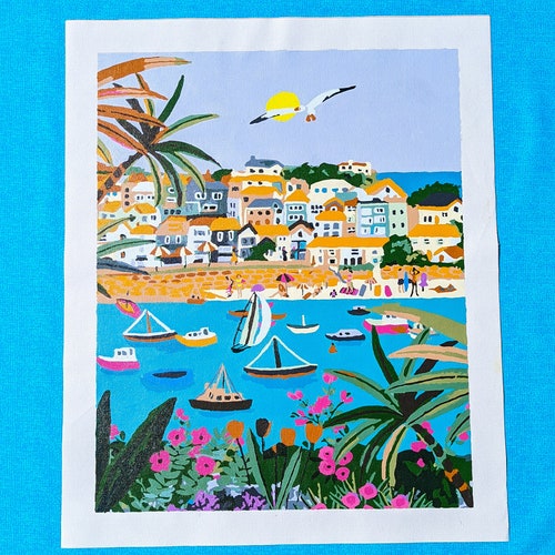 St Ives Seaside Town by Hebe Studio Paint Anywhere Kit Adult Etsy UK