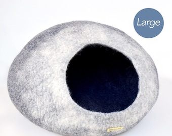 White Grey Cat Cave Bed Pod Cat Cocoon