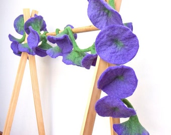 Felt Purple Colour Flower Floral Garland