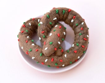 Felt Chocolate Pretzel | Felt Play Food for Christmas