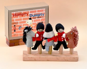de marionnettes à doigt Humpty Dumpty | Marionnette interactive Humpty Dumpty, Kings Horses, Kings Men | Marionnettes à doigt contes et comptines