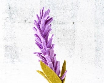 Lila Lavendel Blumen Gesteck aus Wollfilz