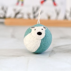 Felt Polar Bear Christ Bauble Ornament