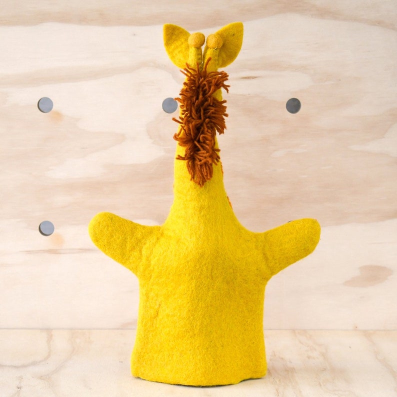 Giraffe Hand Puppet Yellow Giraffe Puppet made from Wool Felt