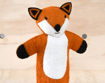 Fuchs Handpuppe aus Wollfilz