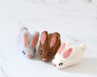 Felt Rabbits - Set of 3 Felt Rabbits | White, Grey and Brown Rabbit