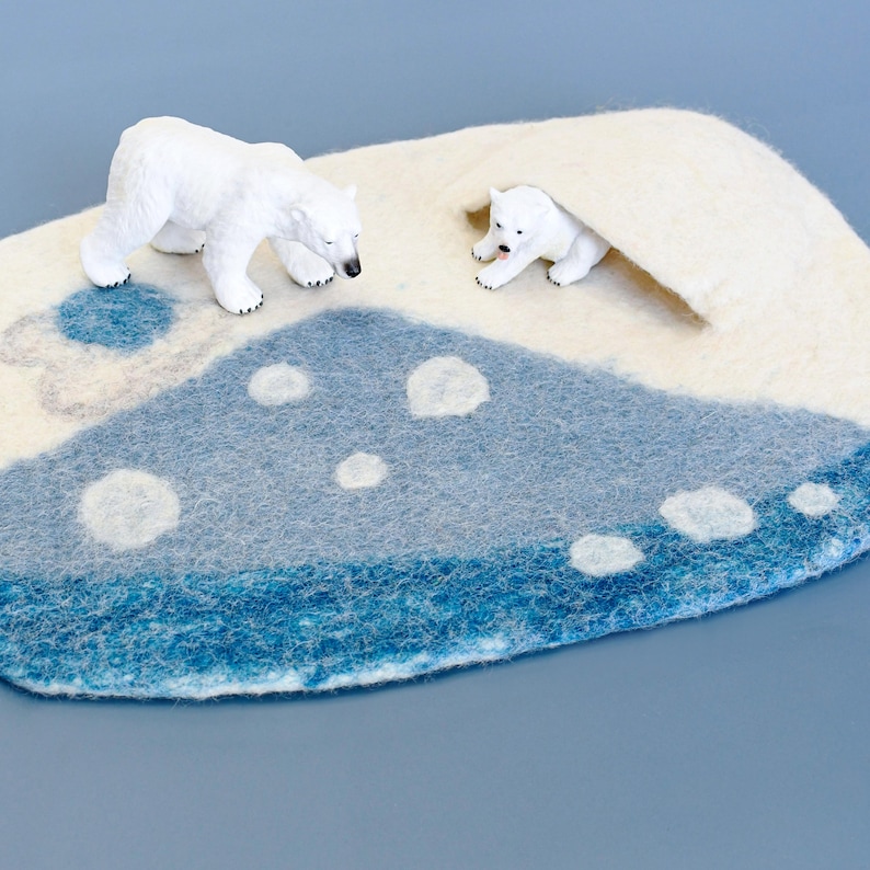 Arctic Felt Play Mat Playscape / Felt Arctic Snow Play / Made Etsy