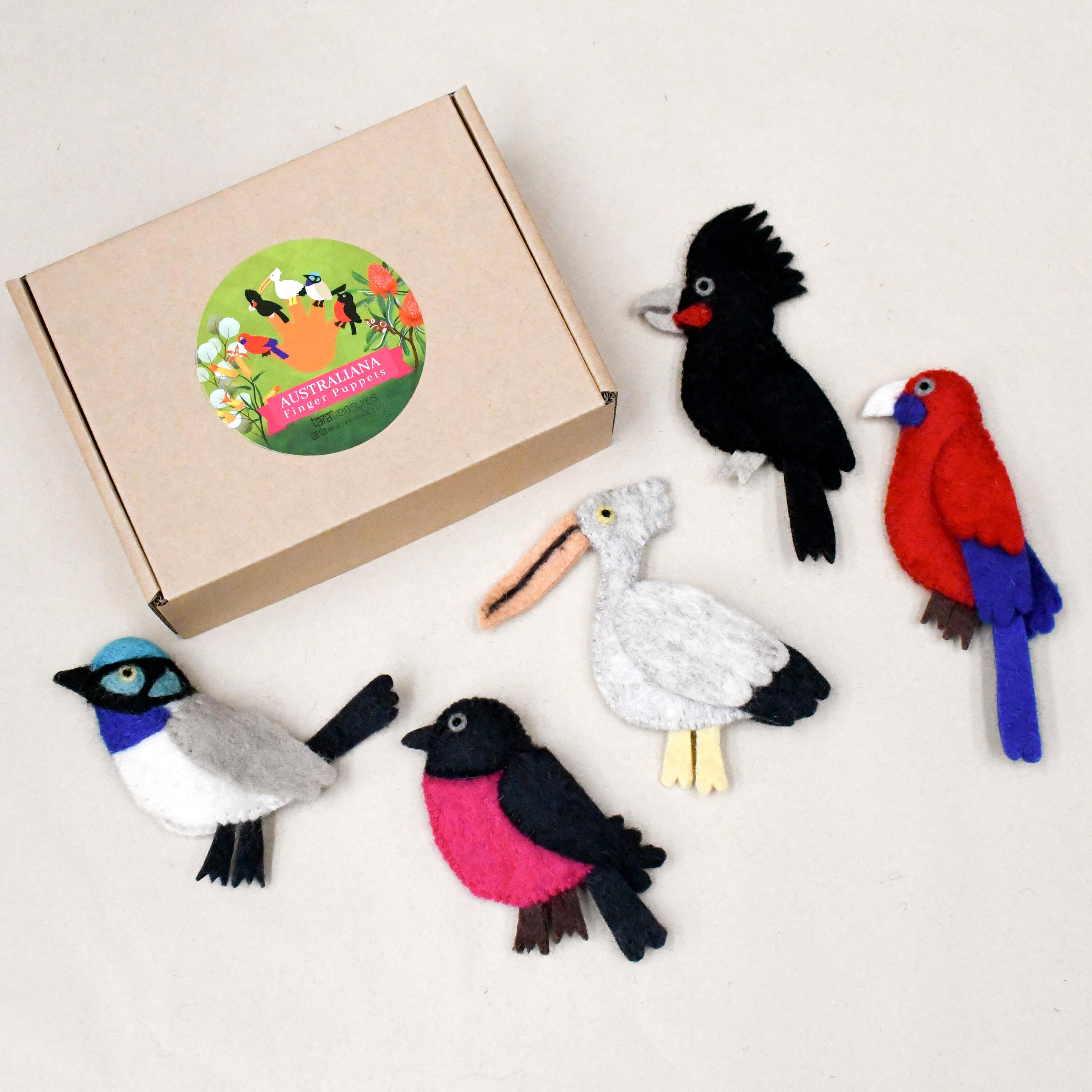 Australian Colourful Birds Finger Puppet Set Australiana Etsy