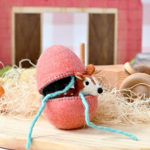 Felt Surprise Egg with Deer Inside