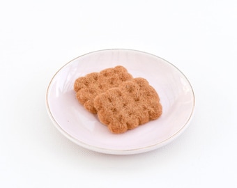 Galletas de fieltro (juego de 2), comida de fieltro para jugar, comida para cocinas y tiendas de juguete