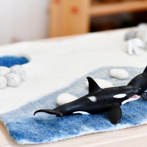 Large Arctic Antarctic Polar Play Mat Playscape, Arctic Play Mat made from Wool Felt, Tara Treasures Play Mat image 5