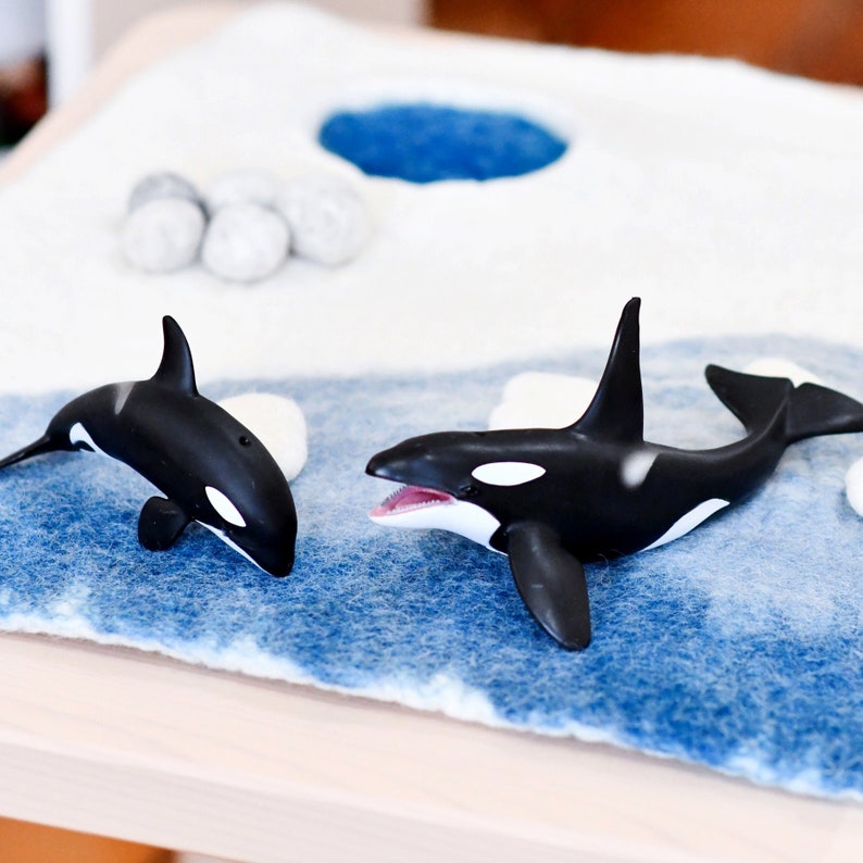 Large Arctic Antarctic Polar Play Mat Playscape, Arctic Play Mat made from Wool Felt, Tara Treasures Play Mat image 7