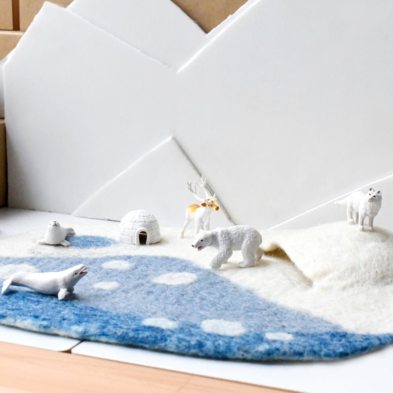 Arctic Felt Play Mat Playscape / Felt Arctic Snow Play / Made Etsy