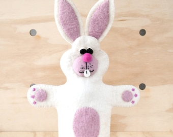 Rabbit Hand Puppet Wool Felt