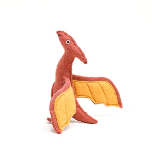 Brinquedo de dinossauro pteranodonte de feltro / Feito eticamente com feltro de lã