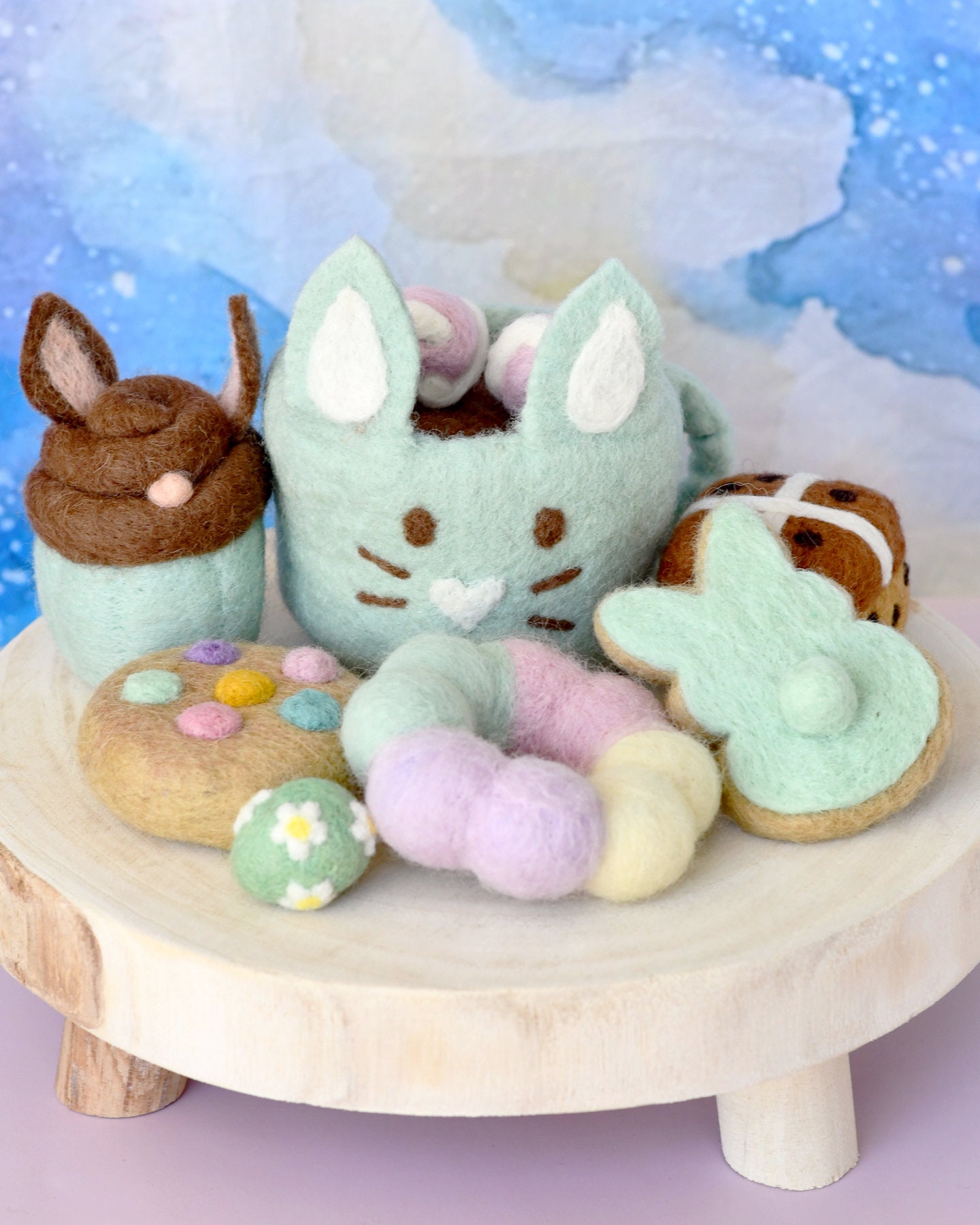 Grazing Box of Easter Felt Play Food With Mint Green Bunny Hot ...