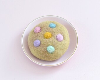 Felt Soft M&M Pastel Cooki, Felt Play Food, Sweet Treats and Pastel Dots Cookie for Pretend Play