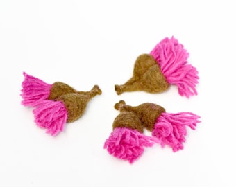 Felt Australiana Gum Blossoms | Set of 3 Gum Flowers | Gum Flowers for Events, Loose Parts Play or Crafting