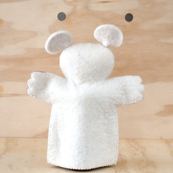 Muis / witte muis handpop gemaakt van wol vilt - Etsy België