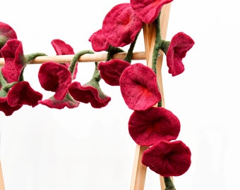 Felt Maroon Dark Pink Colour Flower Floral Garland