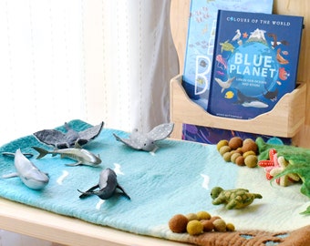 Large Sea and Rockpool Play Mat Playscape / Made from Wool Felt