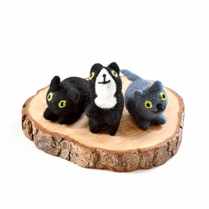 Filz Katzen | 3er Set Katzen | Schwarze Katze für Halloween
