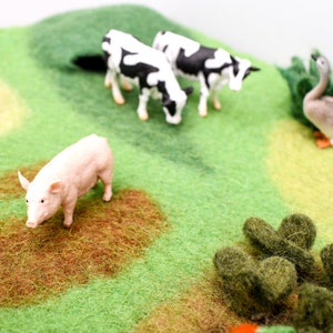 Farm Playscape Felt Play Mat for Small World Play / Waldorf Inspired image 7