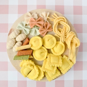 Felt Pasta Play Food Set | Interactive Play Food | Pretend Play Food Set | Tara Treasures Fair Trade Toys | Pasta Play Food Set