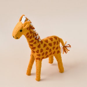 Felt Giraffe Soft Toy for Safari Play | Felt Pretend Safari Toy | Tara Treasures Fair Trade Toy