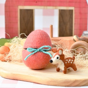 Felt Surprise Egg with Deer Inside
