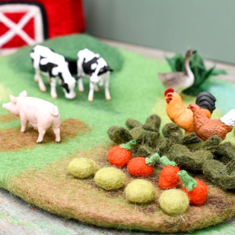 Farm Playscape Felt Play Mat for Small World Play / Waldorf Inspired image 9