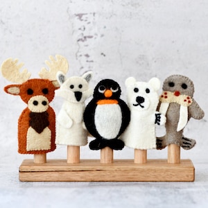 Polar Animals Finger Puppets | Arctic Antartica Animals Finger Puppets | Polar Bear, Penguin, Arctic Fox, Moose and Walrus Finger Puppets