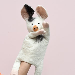Pig Hand Puppet / Piglet Old Spots Pig Hand Puppet / Waldorf Inspired Puppet